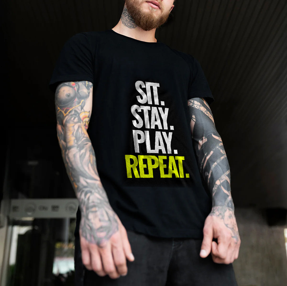 'Sit Stay Play Repeat' T-Shirt